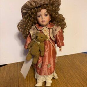 Vintage Victoria Rosewood Collection Edition Porcelain Doll in Victorian Attire